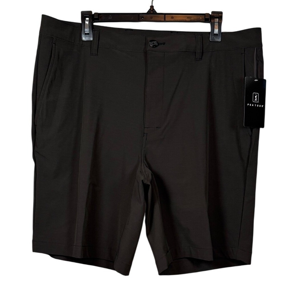 NWT PGA Tour Course Comfort, 4-Way Stretch, Black, Size 38